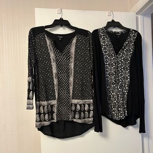 Two Lucky Brand black tops size small